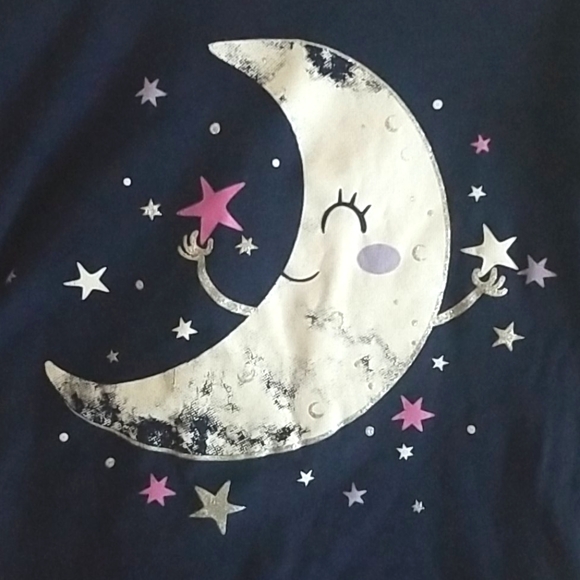 Cat & Jack Girls Pajamas Moon and Stars Navy Size 8 - Picture 10 of 11